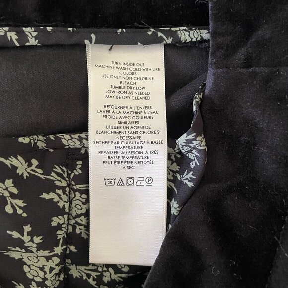 Anthropologie Black Velvet Flared Flare Pants Bell Bottoms 10 High Rise Stretch - Picture 10 of 10